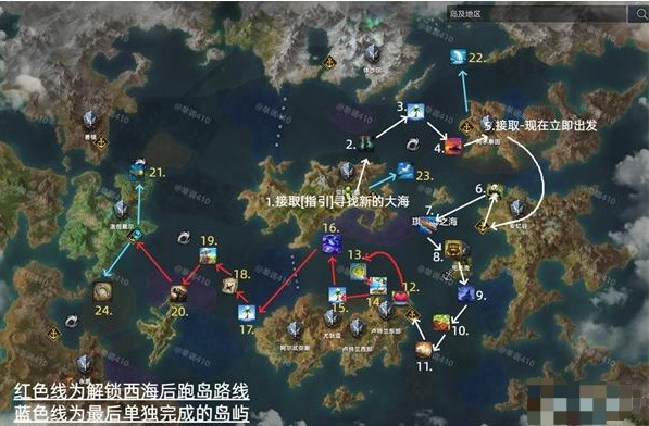 命运方舟跑岛攻略 跑岛顺序路线图一览[多图]图片1